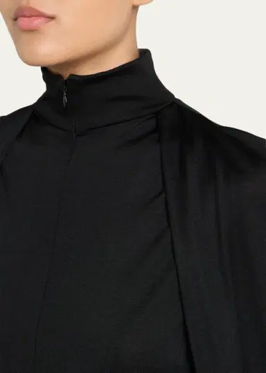ALAÏA Jersey Wool-Blend Bat Jumpsuit | Thumbnail 5