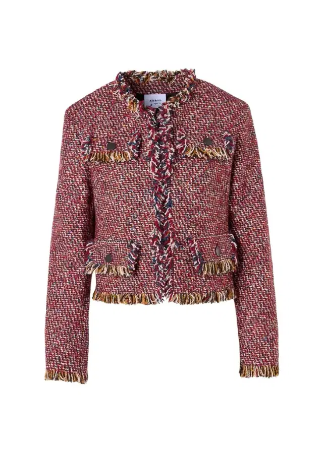 Akris punto Fringed Tweed Open Short Jacket