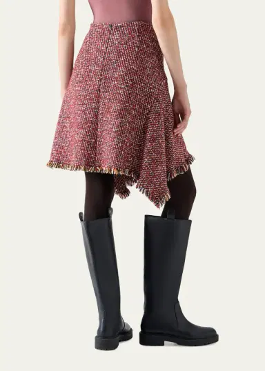 Akris punto Fringed Wool-Blend Tweed Asymmetric Skirt | Thumbnail 3 Akris punto Fringed Wool-Blend Tweed Asymmetric Skirt | Thumbnail 3