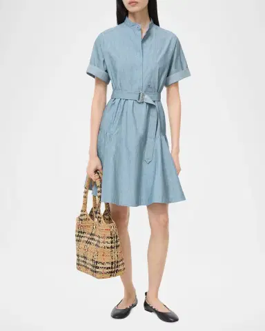 Burberry Jean Denim Belted Dress | Thumbnail 2