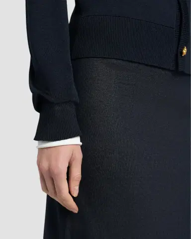 Bottega Veneta Silk Double Knit Crewneck Cardigan | Thumbnail 4