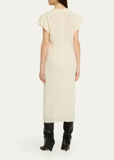 Isabel Marant Terena Gathered Waist Midi Dress | Thumbnail 3