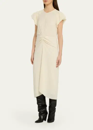 Isabel Marant Terena Gathered Waist Midi Dress | Thumbnail 4