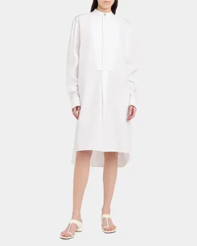 Bottega Veneta Tuxedo-Bib Cotton Poplin Shirtdress | Thumbnail 4 Bottega Veneta Tuxedo-Bib Cotton Poplin Shirtdress | Thumbnail 4