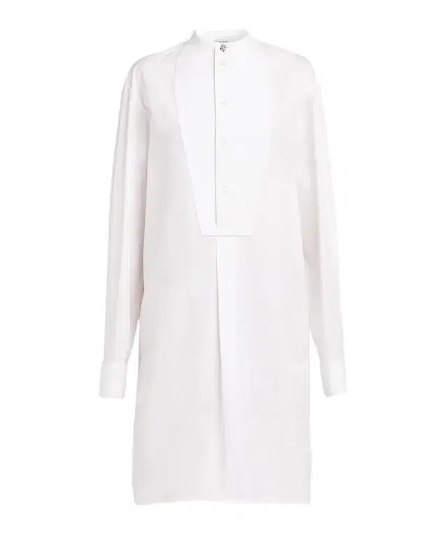 Bottega Veneta Tuxedo-Bib Cotton Poplin Shirtdress