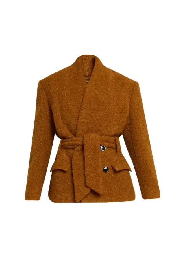 Isabel Marant Syndra Boucle Belted Oversized Wrap Jacket