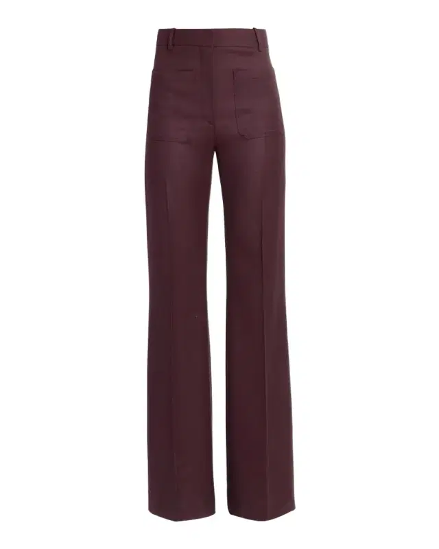 Victoria Beckham Alina Front-Pocket Straight-Leg Trousers