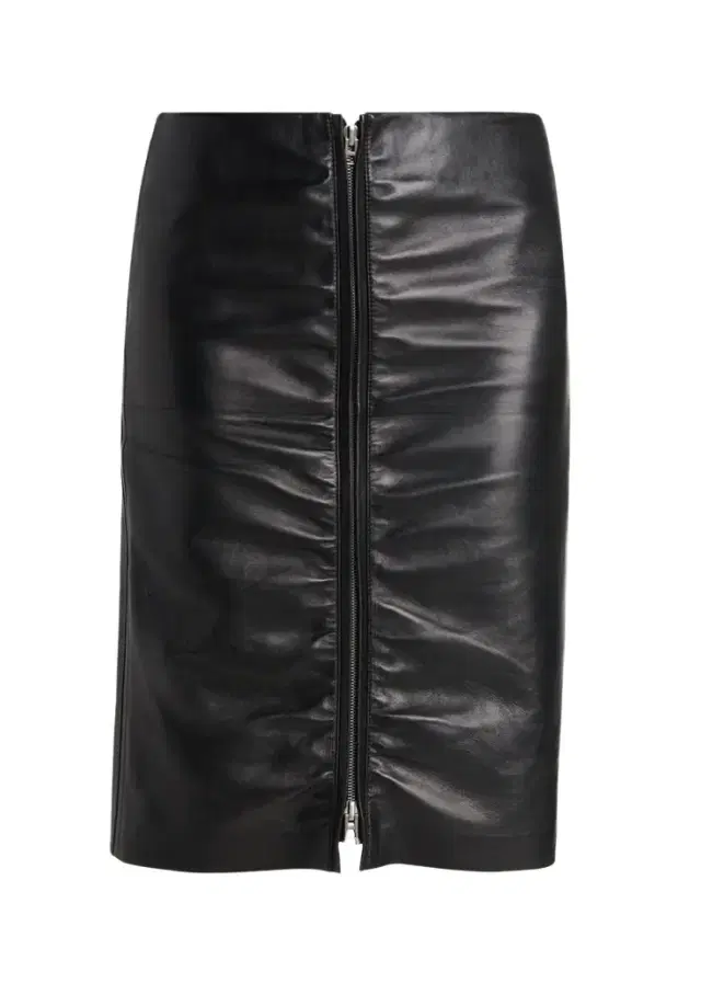 Tom Ford Ruched Leather Zip-Front Skirt