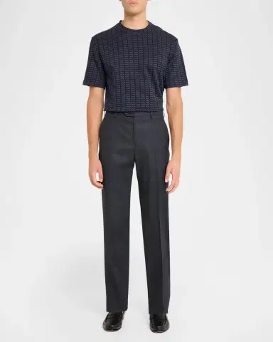 Emporio Armani Men's Micro-Rectangle Jacquard Crewneck T-Shirt | Thumbnail 2