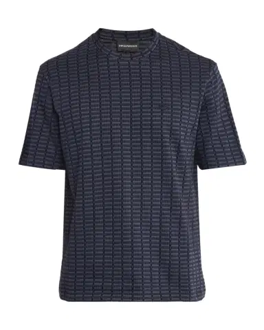 Emporio Armani Men's Micro-Rectangle Jacquard Crewneck T-Shirt | Thumbnail 1