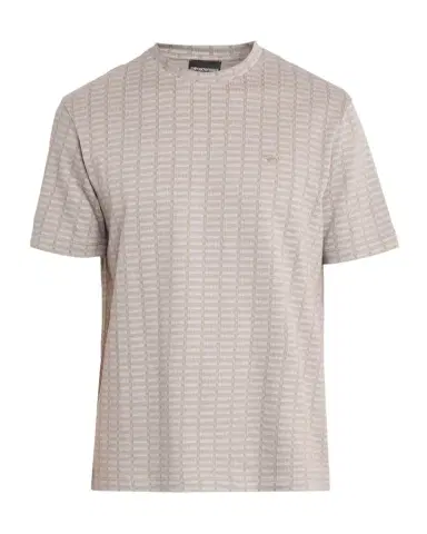 Emporio Armani Men's Micro-Rectangle Jacquard Crewneck T-Shirt | Thumbnail 1