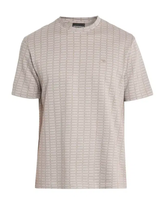 Emporio Armani Men's Micro-Rectangle Jacquard Crewneck T-Shirt