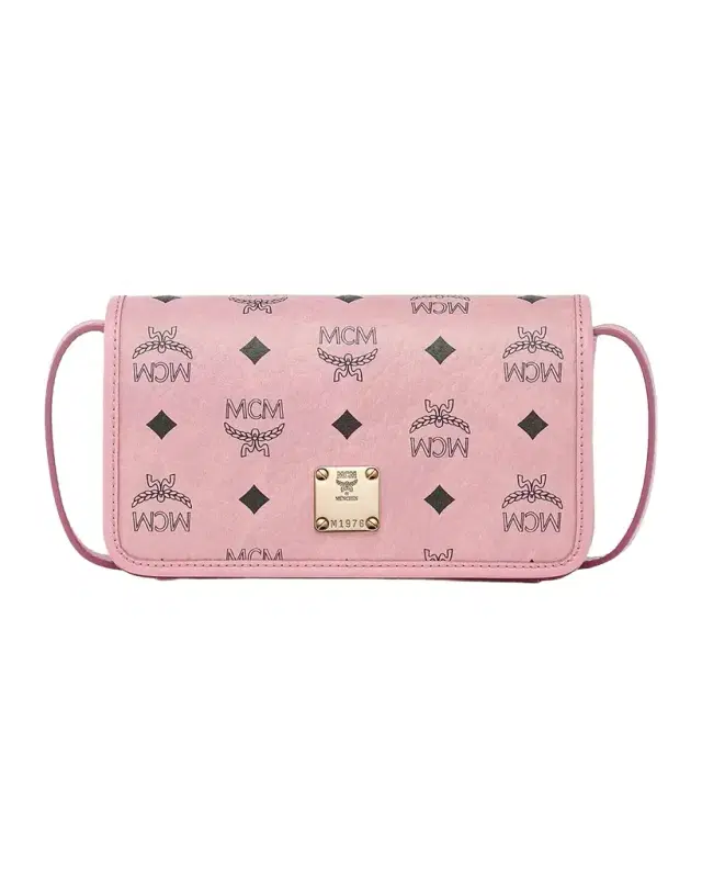 MCM Aren Faux Visetos Leather Wallet-on-Chain