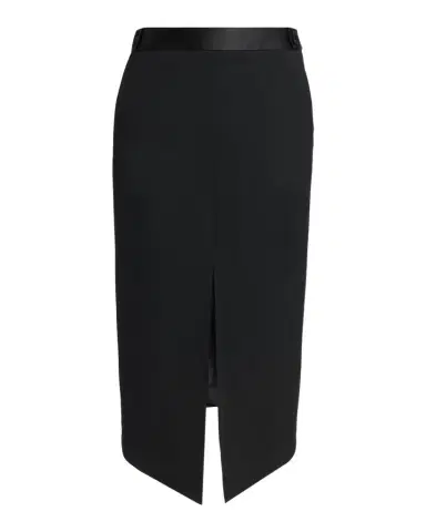 Tom Ford Satin-Trim Wool High-Low Slit Skirt | Thumbnail 1