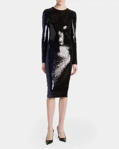 Tom Ford Sequined Long-Sleeve Midi Dress | Thumbnail 2