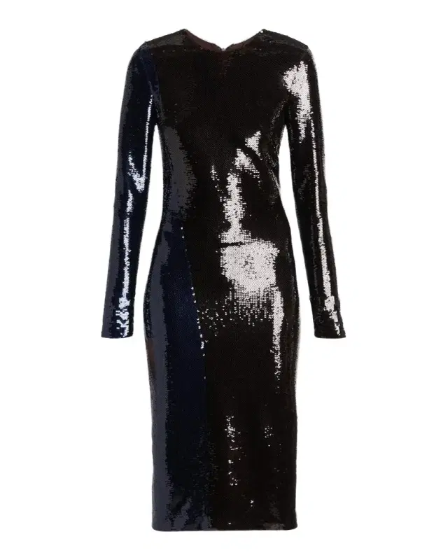 Tom Ford Sequined Long-Sleeve Midi Dress