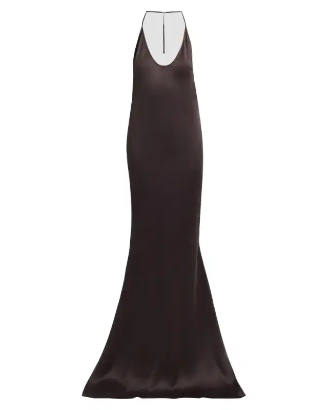 Tom Ford Draped Backless Satin Gown