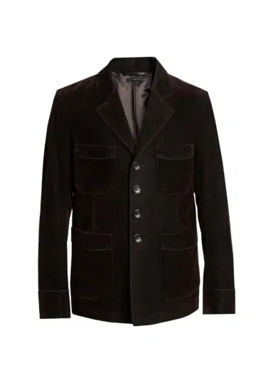 Tom Ford Men's Cotton Velvet Pipe-Trim Patch Pocket Blazer | Thumbnail 1