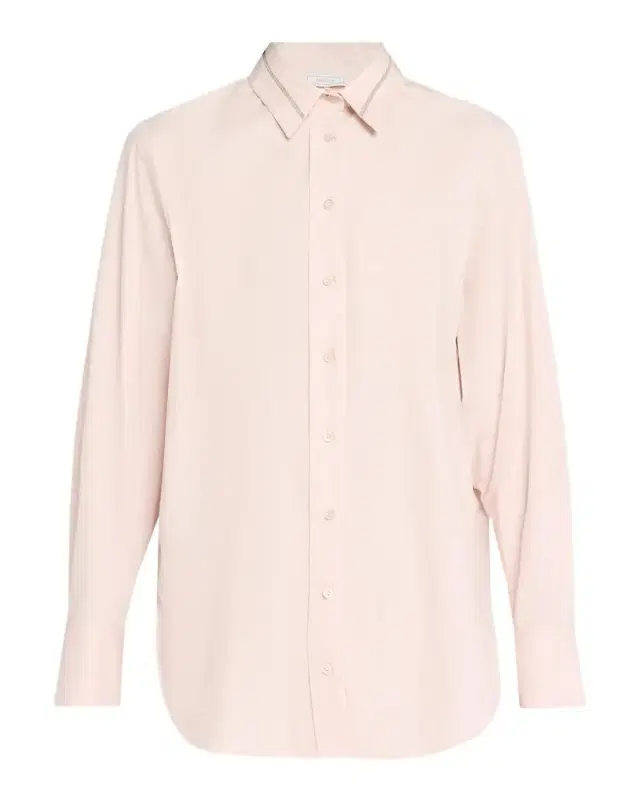 PESERICO Chain-Trim Stretch Cotton Shirt