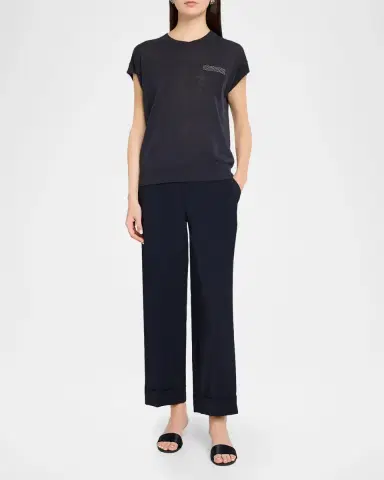 PESERICO Faux Patch Pocket Cap-Sleeve Sweater | Thumbnail 2