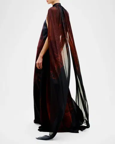 Silvia Tcherassi Sabina Maxi Dress with Cape | Thumbnail 3 Silvia Tcherassi Sabina Maxi Dress with Cape | Thumbnail 3