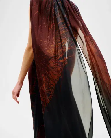 Silvia Tcherassi Sabina Maxi Dress with Cape | Thumbnail 4 Silvia Tcherassi Sabina Maxi Dress with Cape | Thumbnail 4