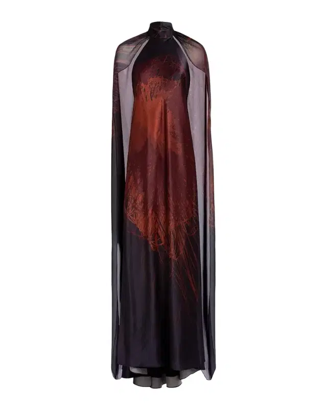 Silvia Tcherassi Sabina Maxi Dress with Cape