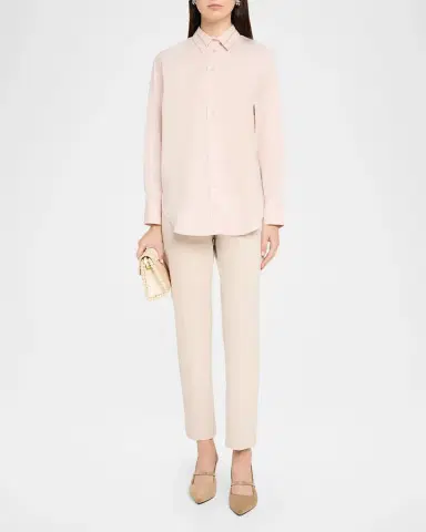 PESERICO Cropped Stretch Cotton Pants | Thumbnail 2 PESERICO Cropped Stretch Cotton Pants | Thumbnail 2