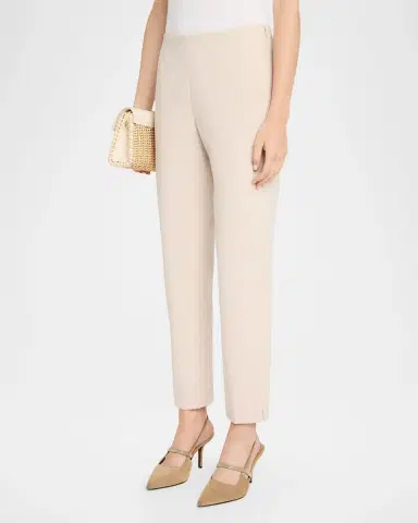 PESERICO Cropped Stretch Cotton Pants | Thumbnail 4 PESERICO Cropped Stretch Cotton Pants | Thumbnail 4