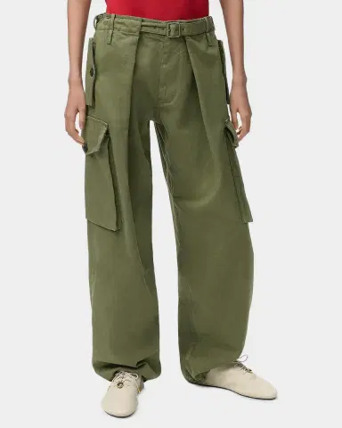 LOEWE Pleated Straight-Leg Cargo Trousers | Thumbnail 4