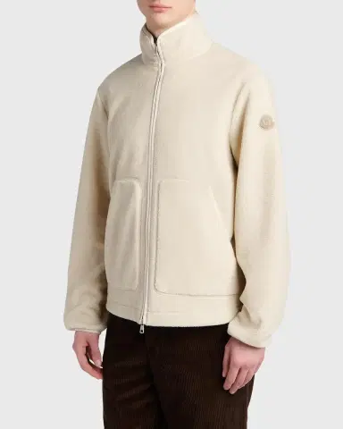 Moncler Men's Fleece Stand Collar Full-Zip Cardigan | Thumbnail 4 Moncler Men's Fleece Stand Collar Full-Zip Cardigan | Thumbnail 4
