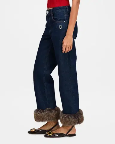 Marc Jacobs Faux-Fur-Trimmed Crop Jeans | Thumbnail 5