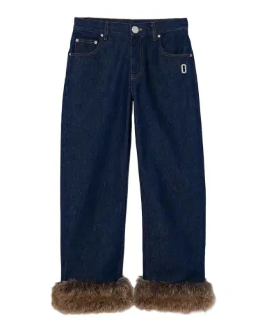 Marc Jacobs Faux-Fur-Trimmed Crop Jeans | Thumbnail 1