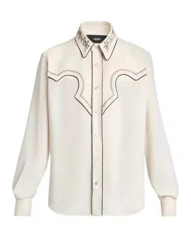 AMIRI Men's Embroidered-Trim Western Shirt | Thumbnail 1