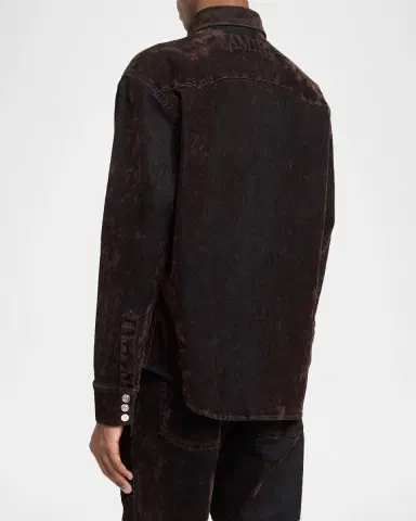 AMIRI Men's Flock Denim Western Shirt | Thumbnail 3