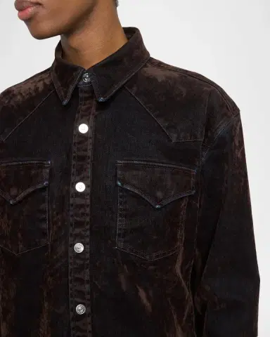 AMIRI Men's Flock Denim Western Shirt | Thumbnail 5