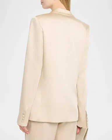 Lapointe Satin Double-Breasted Jacket | Thumbnail 3 Lapointe Satin Double-Breasted Jacket | Thumbnail 3