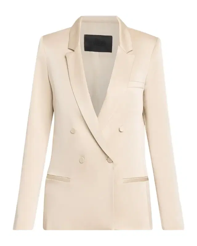Lapointe Satin Double-Breasted Jacket