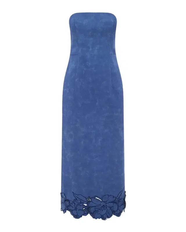 LEO LIN Rayna Strapless Vegan Suede Midi Dress