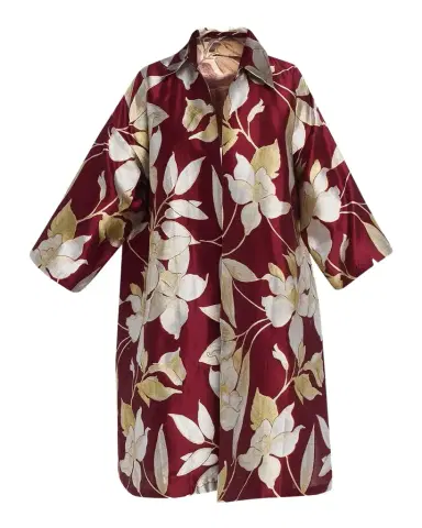 Eskandar Sloped Shoulder Wide A-Line Open Jacket With Collar - 3/4 Length | Thumbnail 1 Eskandar Sloped Shoulder Wide A-Line Open Jacket With Collar - 3/4 Length | Thumbnail 1