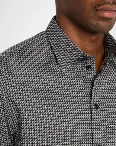 Emporio Armani Men's Geometric Cotton-Stretch Sport Shirt | Thumbnail 5