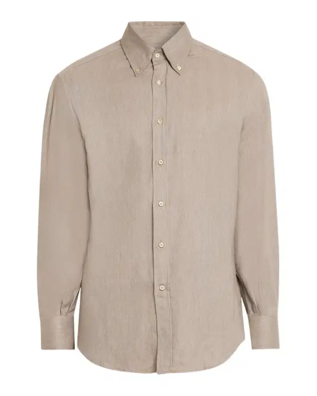 Brunello Cucinelli Men's Flannel Chevron Button-Down Shirt