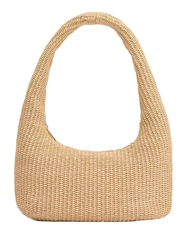 MANSUR GAVRIEL Gnocchi Mini Raffia-Effect Top-Handle Bag