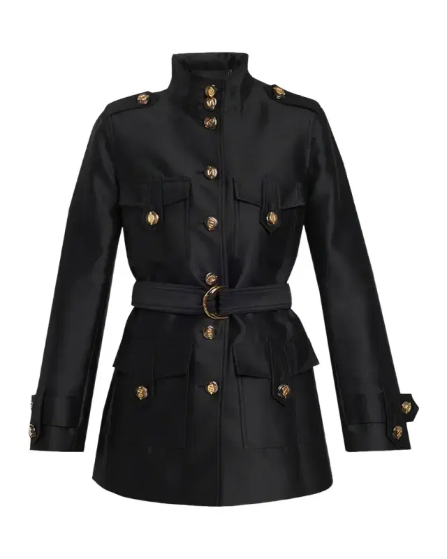 Zimmermann Valiant Utility Wool-Silk Belted Coat