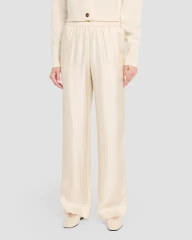 Loulou de Saison Alera Silk Straight-Leg Pull-On Pants | Thumbnail 4 Loulou de Saison Alera Silk Straight-Leg Pull-On Pants | Thumbnail 4