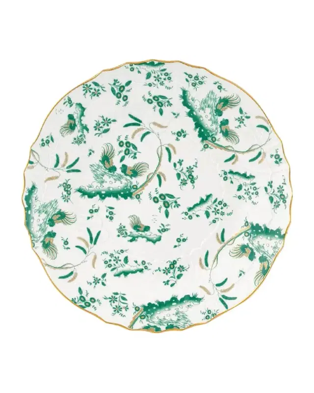 GINORI 1735 Oro di Doccia Large Round Platter, Giada