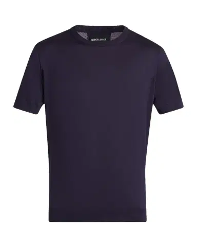 Giorgio Armani Men's Rib-Knit Wool-Blend T-Shirt | Thumbnail 1