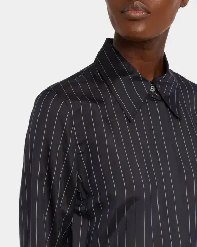 Lafayette 148 New York Pinstripe Button-Front Blouse | Thumbnail 5