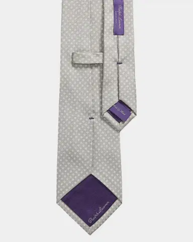 Ralph Lauren Purple Label Men's Twill Micro-Geometric Tie | Thumbnail 2