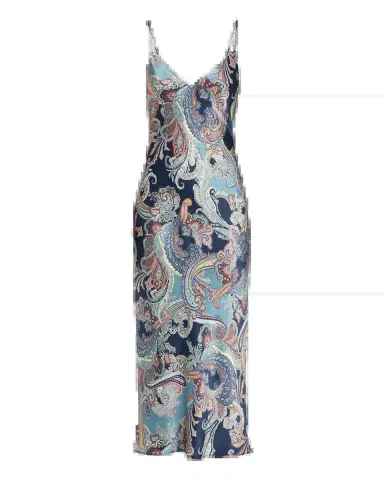 L'Agence Seridie Paisley Mid-Length Slip Dress | Thumbnail 2 L'Agence Seridie Paisley Mid-Length Slip Dress | Thumbnail 2